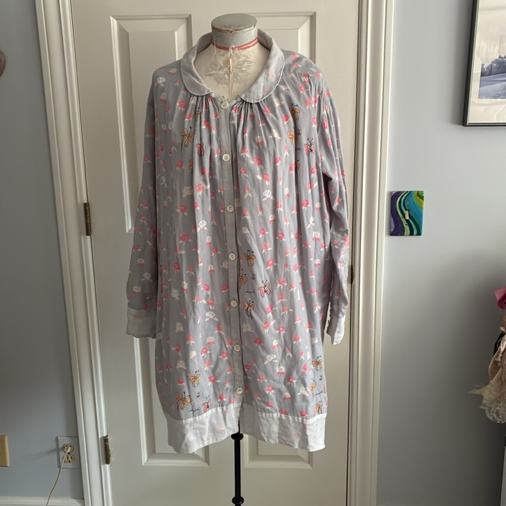 Tsumori Chisato Long Sleeve Dress - Light Blue with Pink and Orange Accents